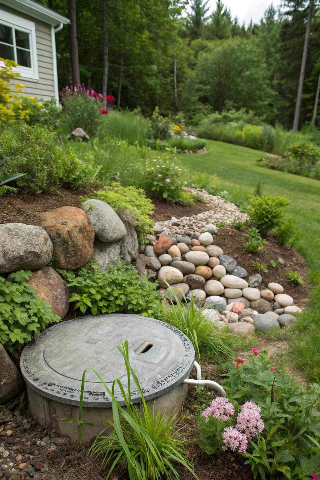 Rock gardens provide flexible, natural cover.