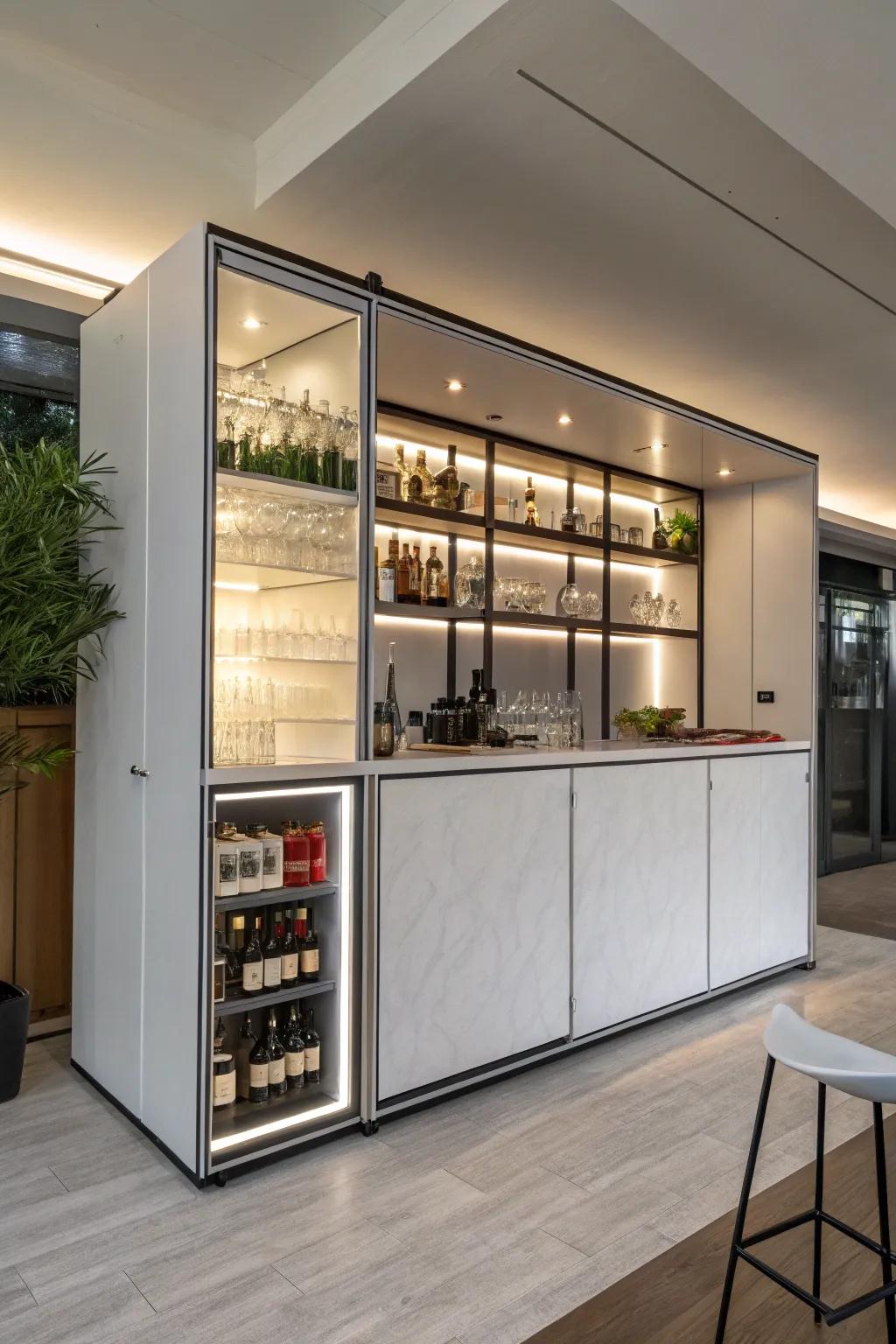 Pop-up bars offer flexibility and are ideal for maximizing space.