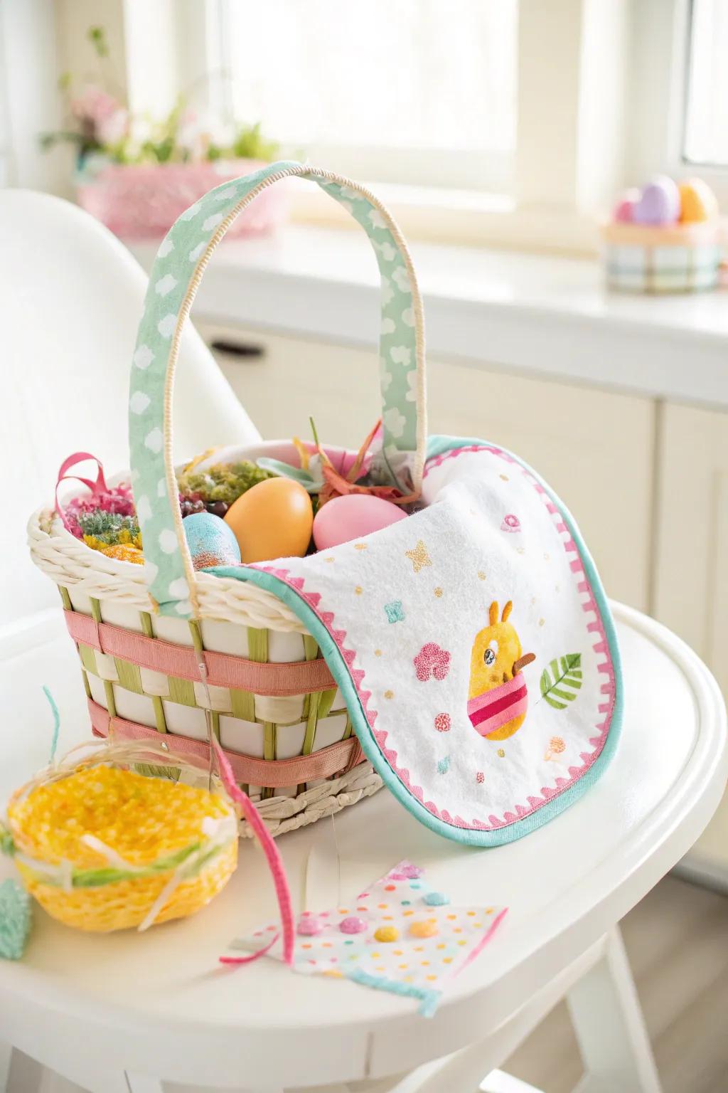 A bib that adds style to mealtime this Easter.