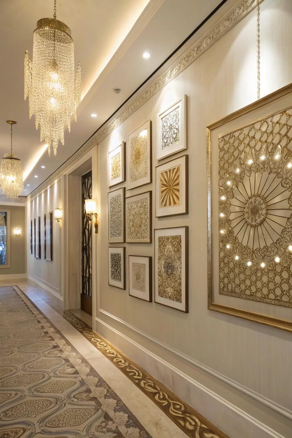 Wall art that shimmers and adds elegance.