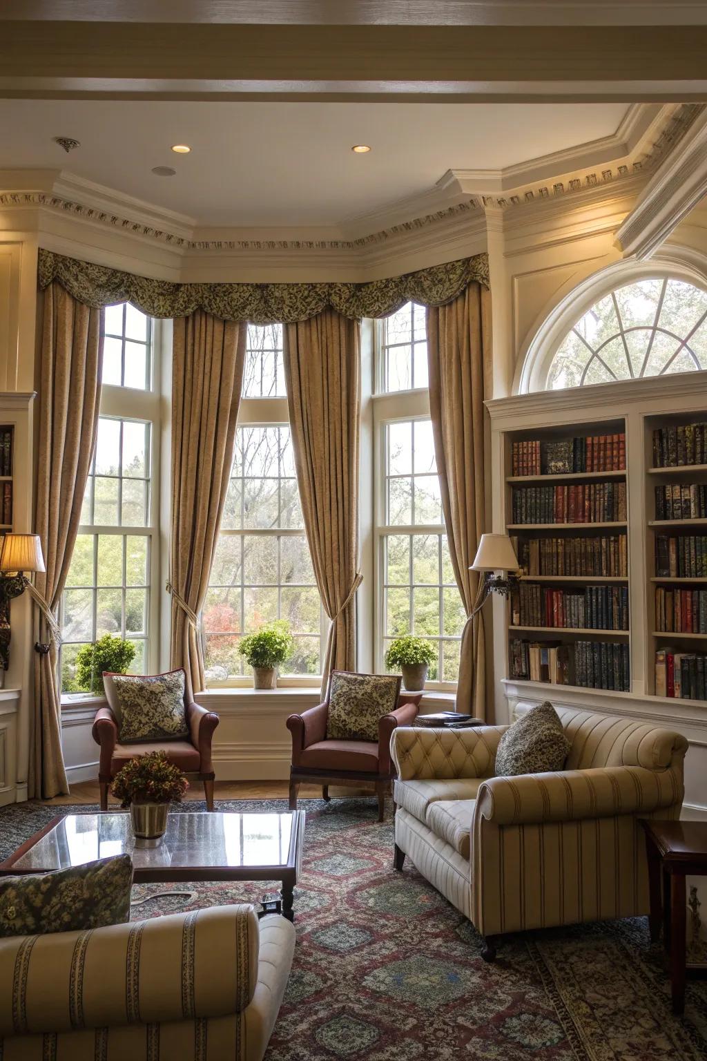 Fasteners incorporate appeal and practicality to window dressings.