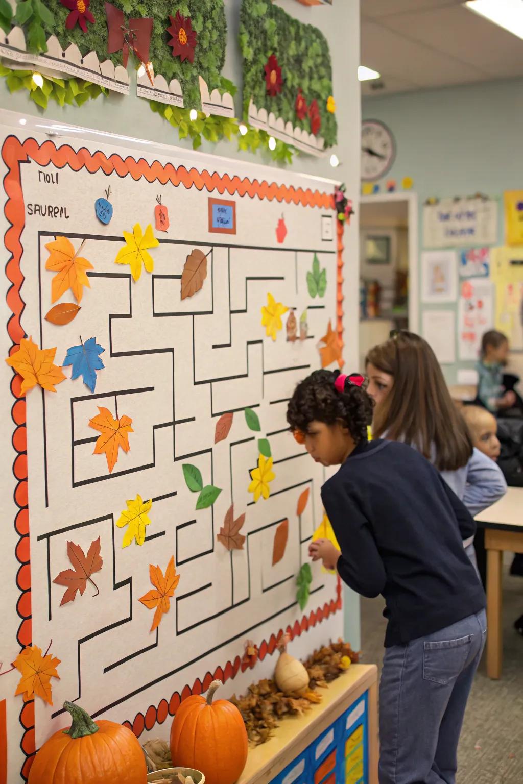 Interactive Harvest Maze offers a playful challenge for little explorers.