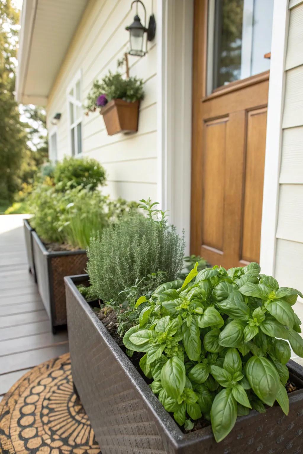 Combine beauty and utility with herb planters.