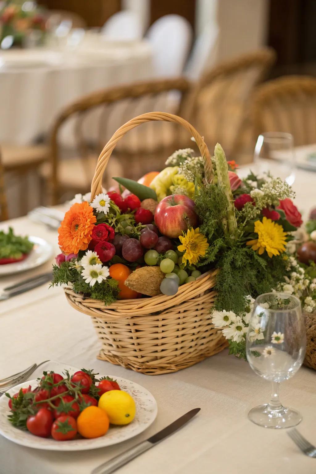 Baskets compose lovely natural showpieces.