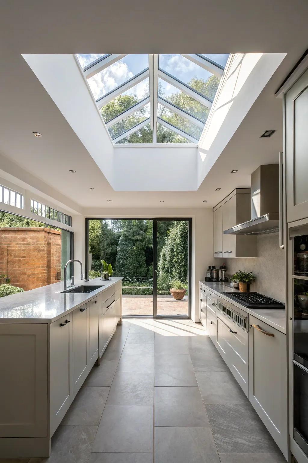 A skylight is a standout design feature.