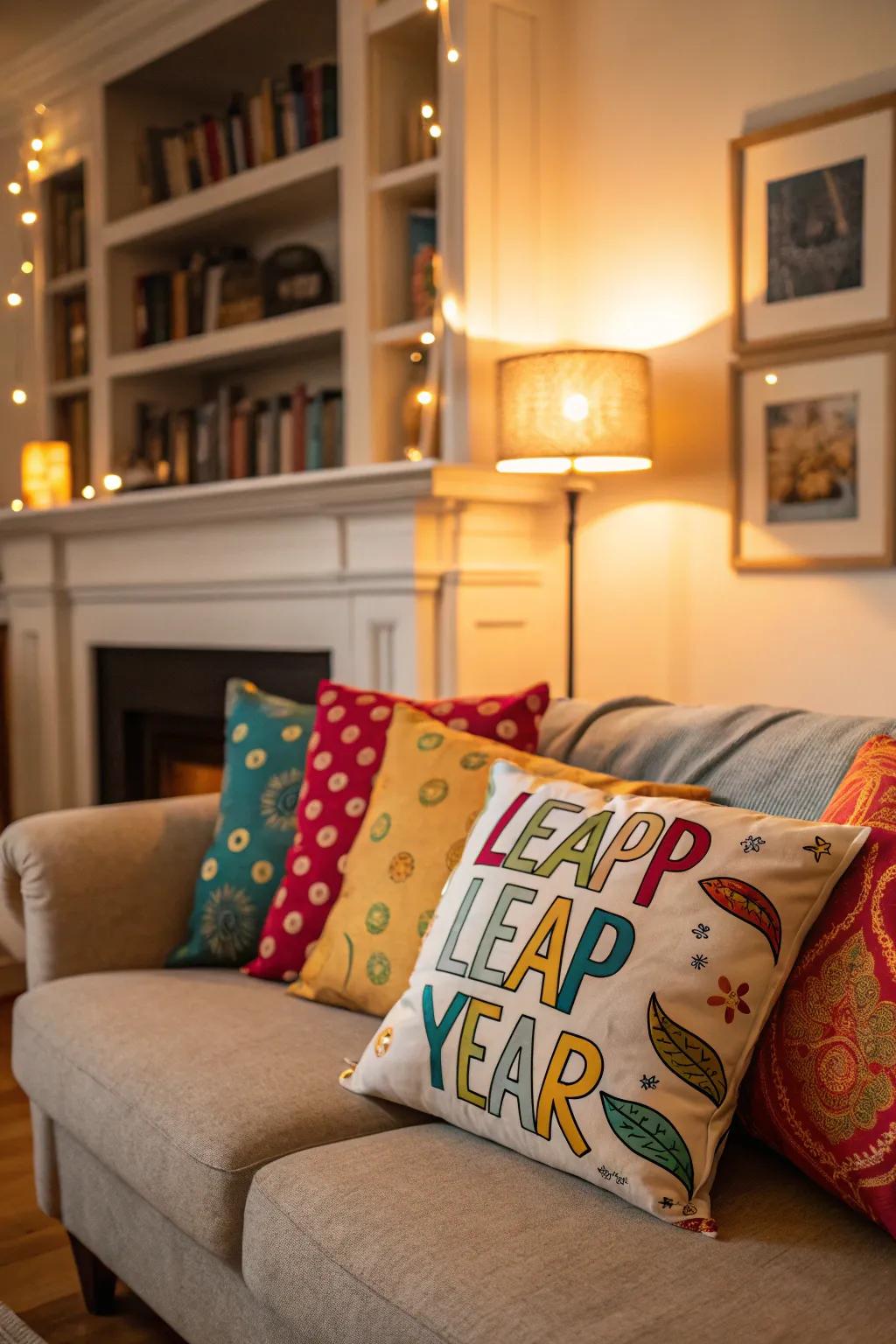 Leap Year-themed cushions revitalize your seating space.