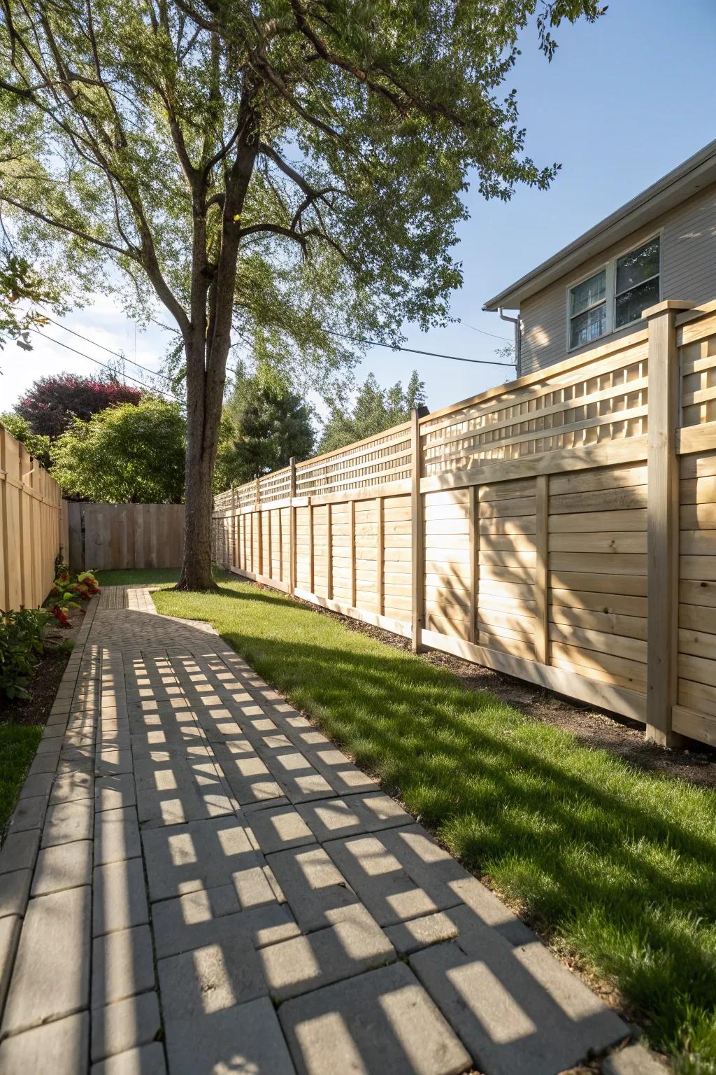 Balance privacy and openness with a shadow box style fence.