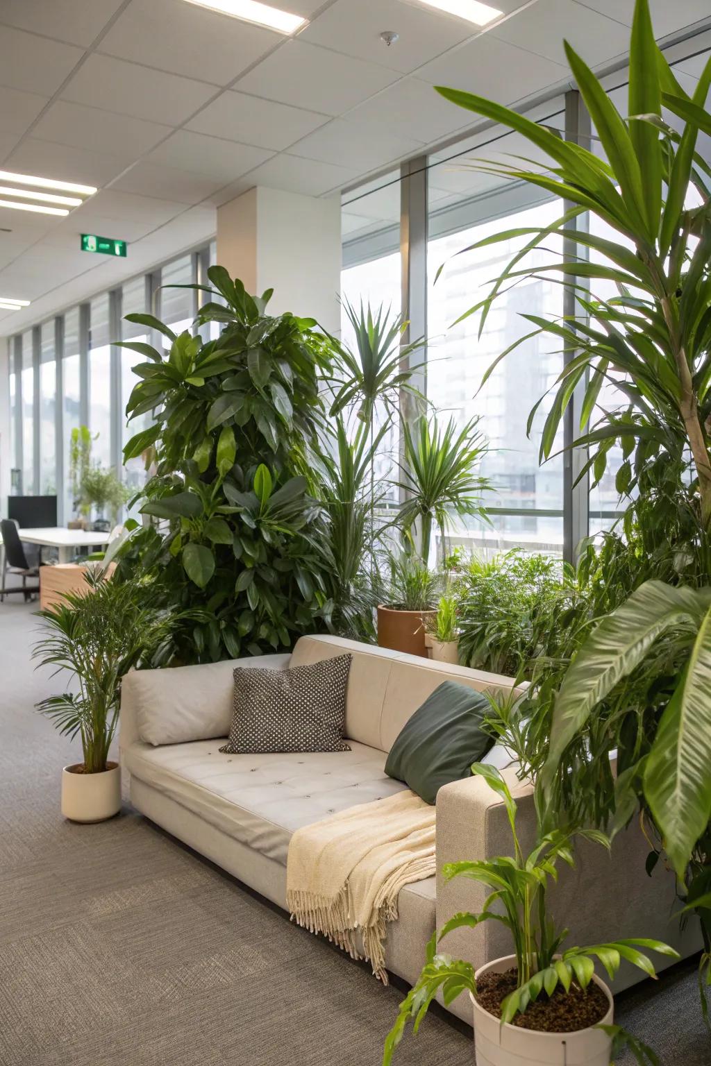 Biophilic design integrates nature into the office.