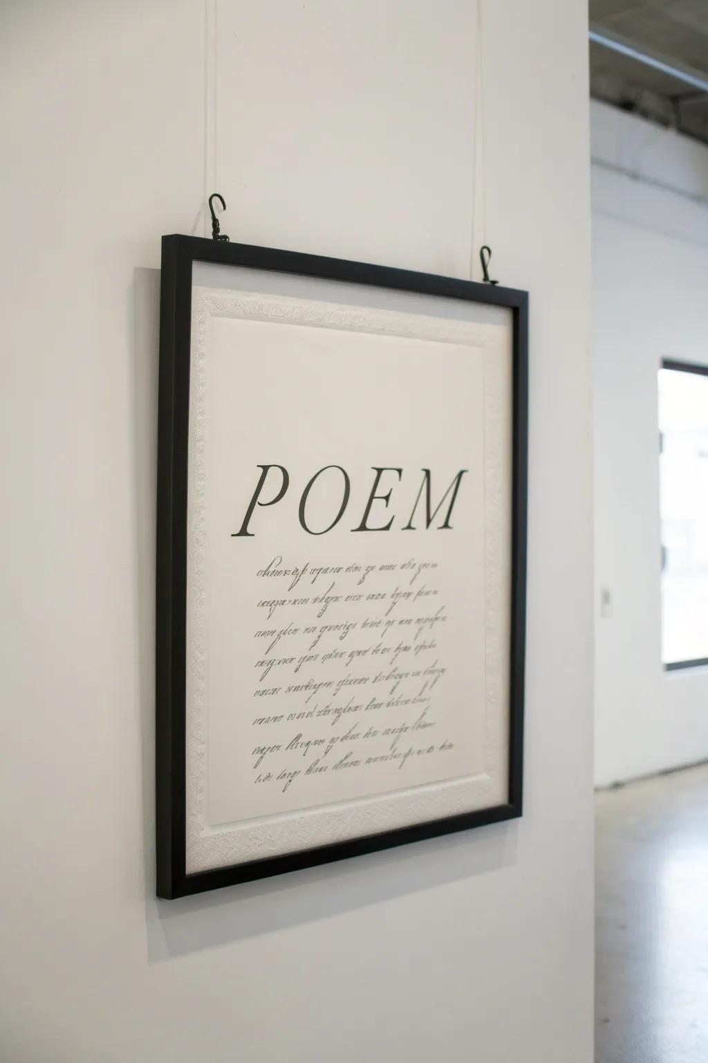 Minimalist schemes permit the poem's words to articulate autonomously.