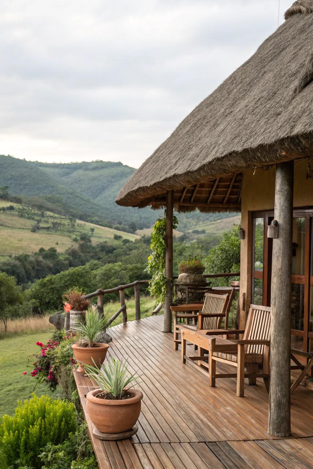 A thatched roof brings rustic charm and warmth to your deck.