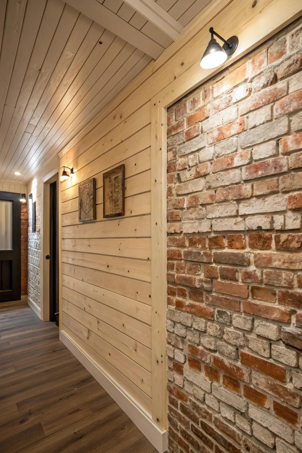 Textured walls adding depth and character to the room.