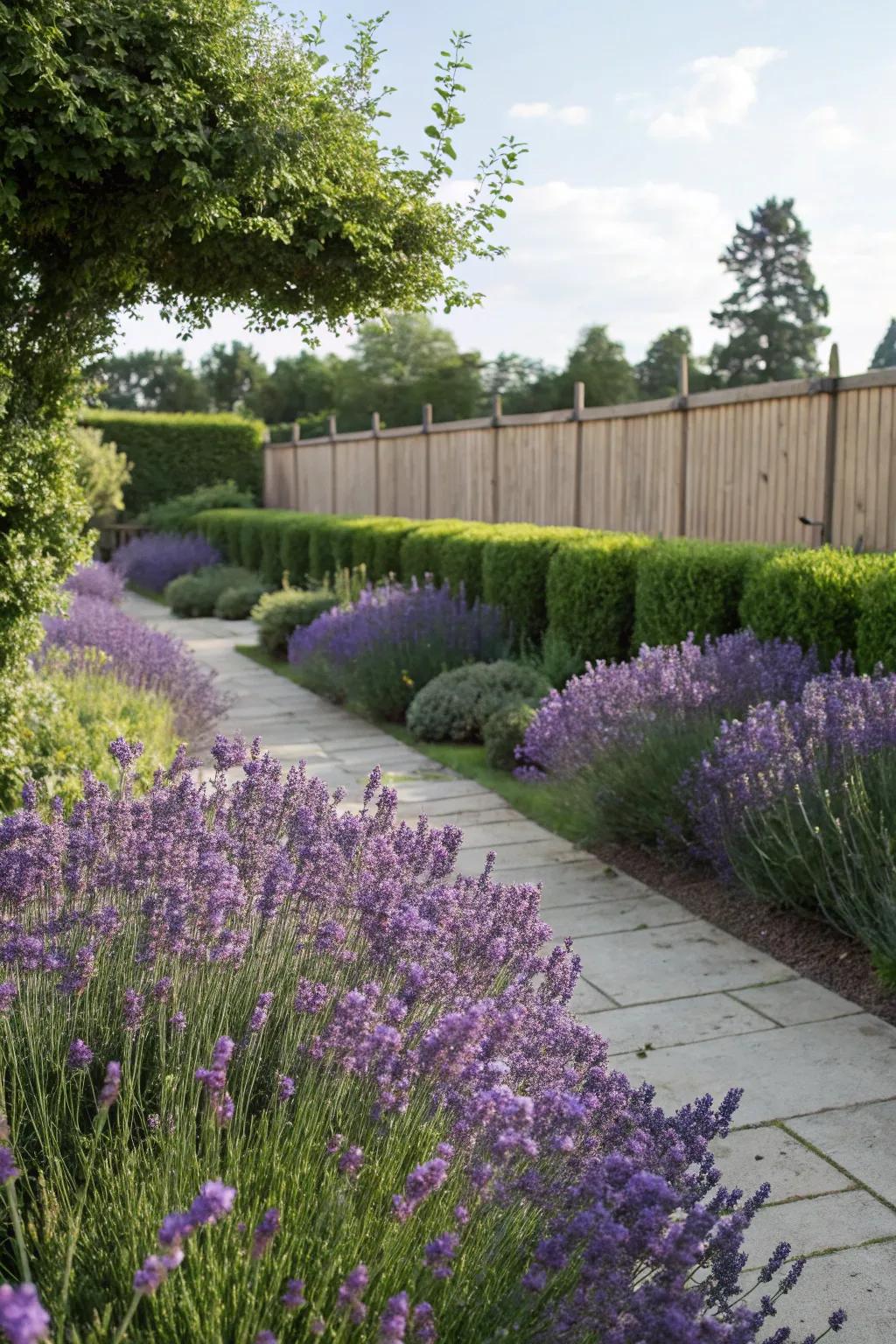 Fragrant lavender adding sensory appeal to a garden.