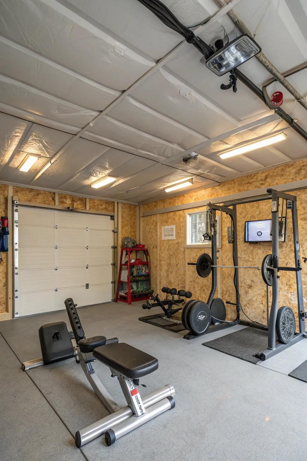 Keep your garage gym comfortable year-round.