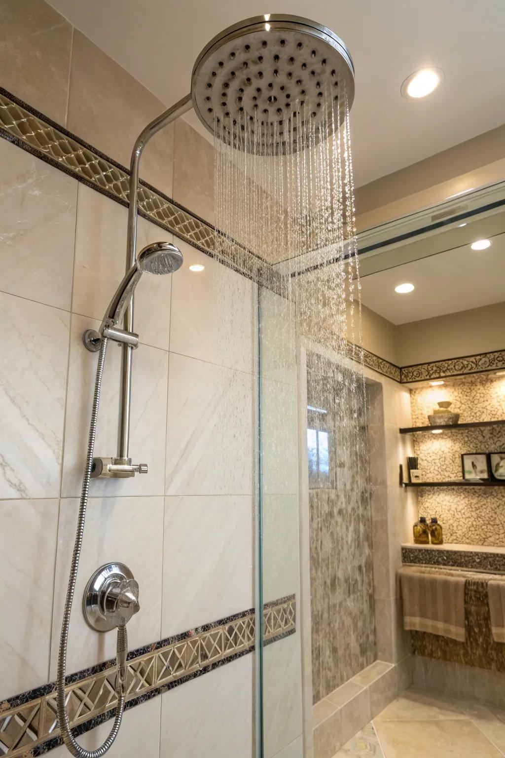 Rainfall shower heads bring a spa-like touch to your home.
