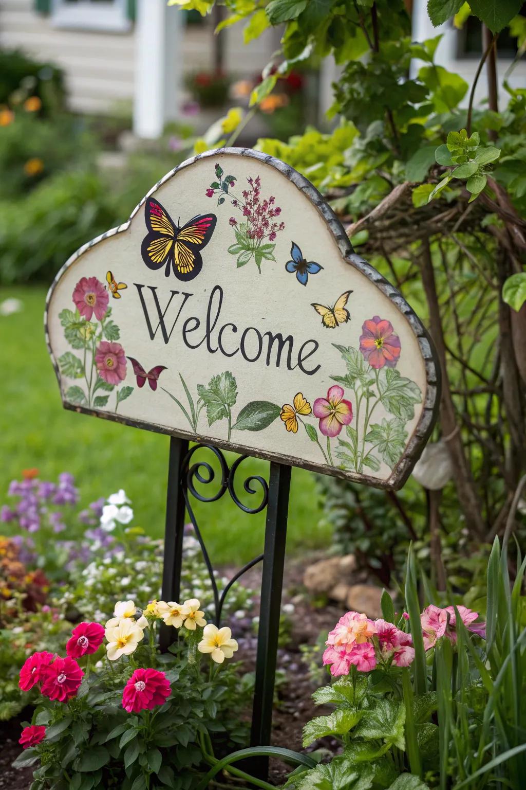 Welcome guests with a whimsical garden theme.