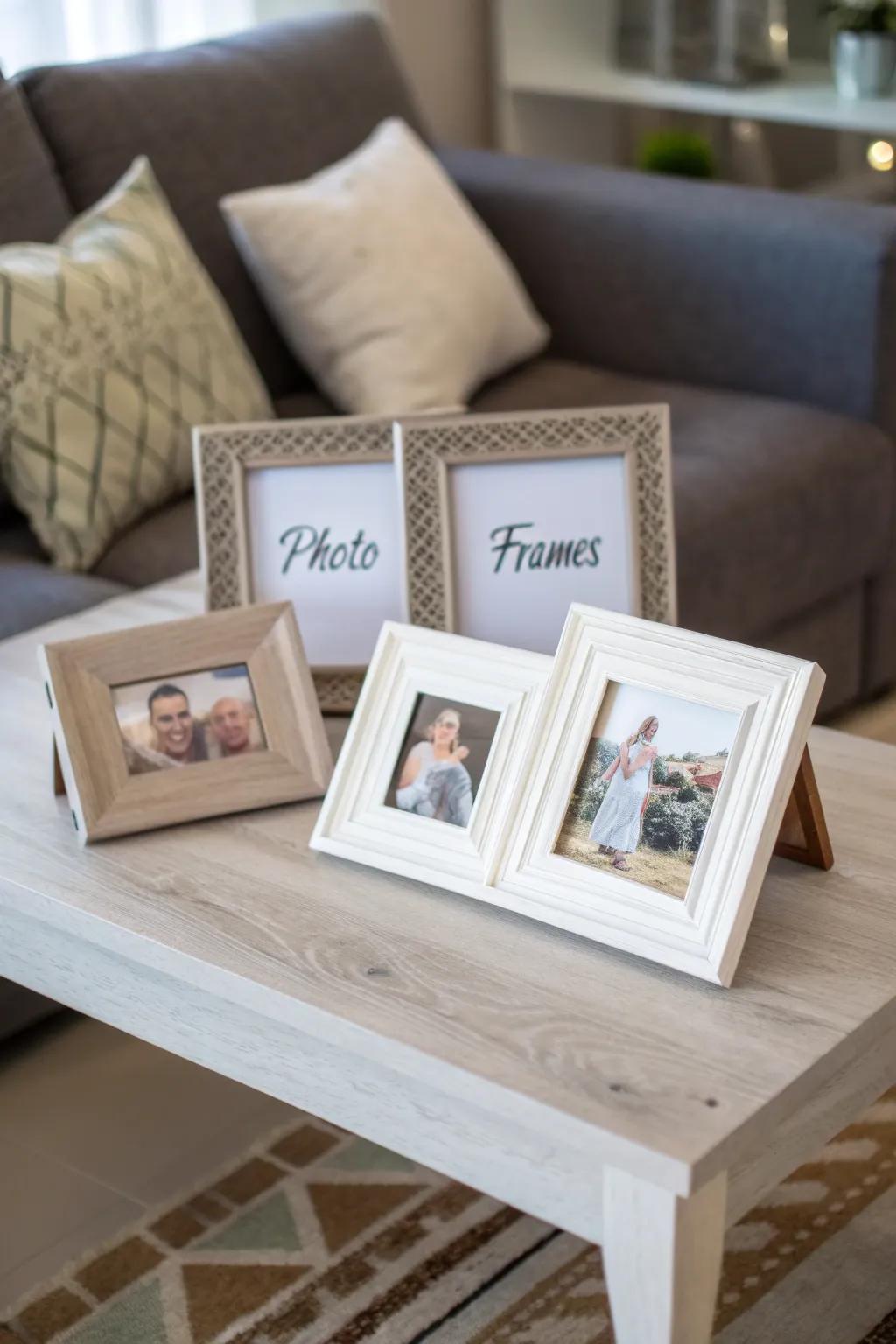 Mini photo frames are perfect for capturing memories.