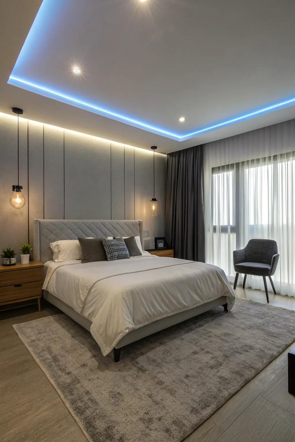 Introduce a modern glow with LED strip lighting.