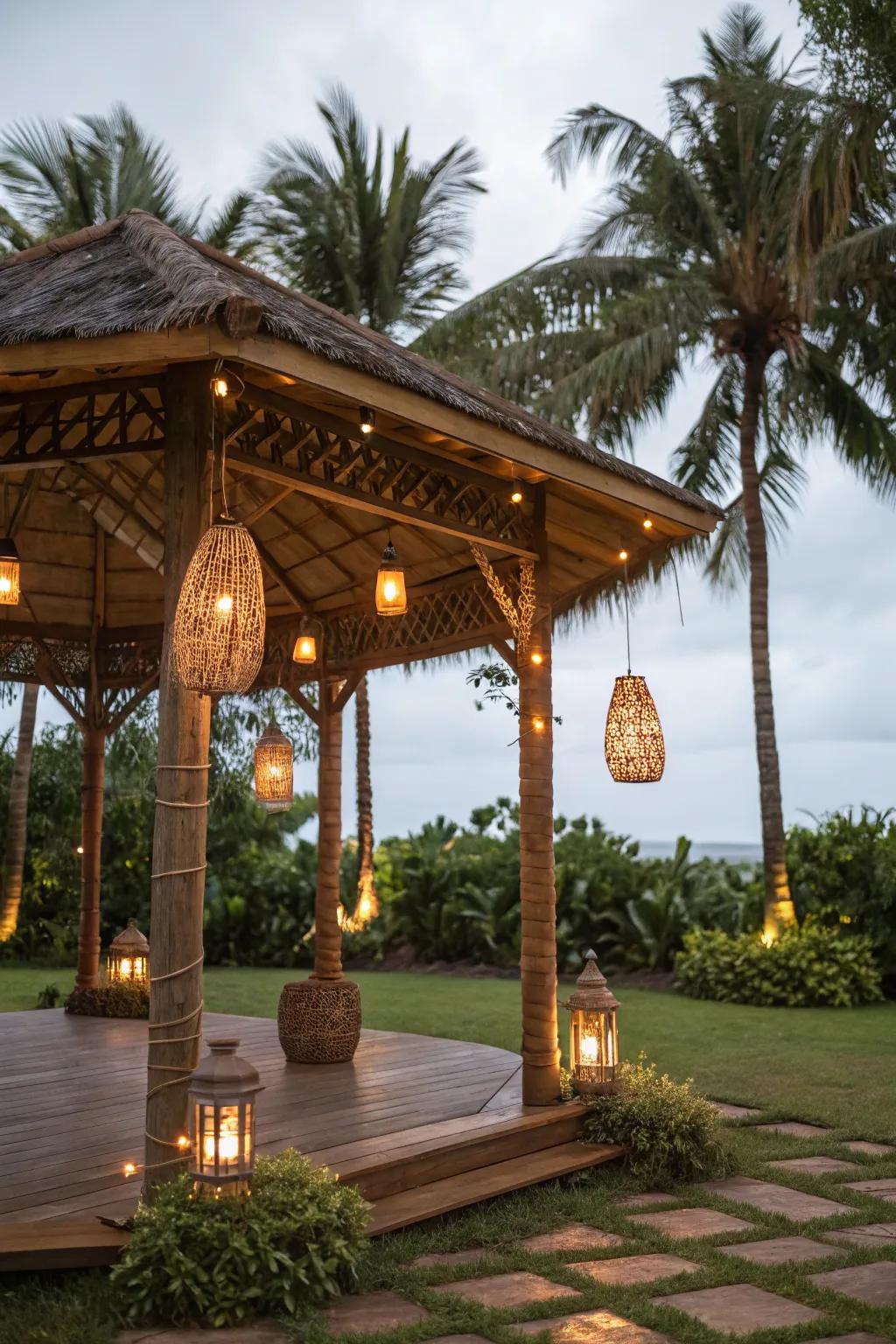 Bamboo lights add a natural and tropical touch to any setting.