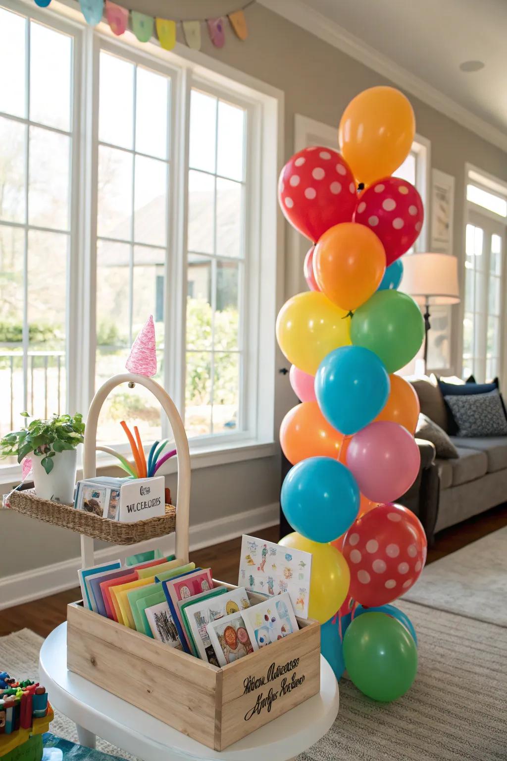 A whimsical balloon sculpting station for creative fun.