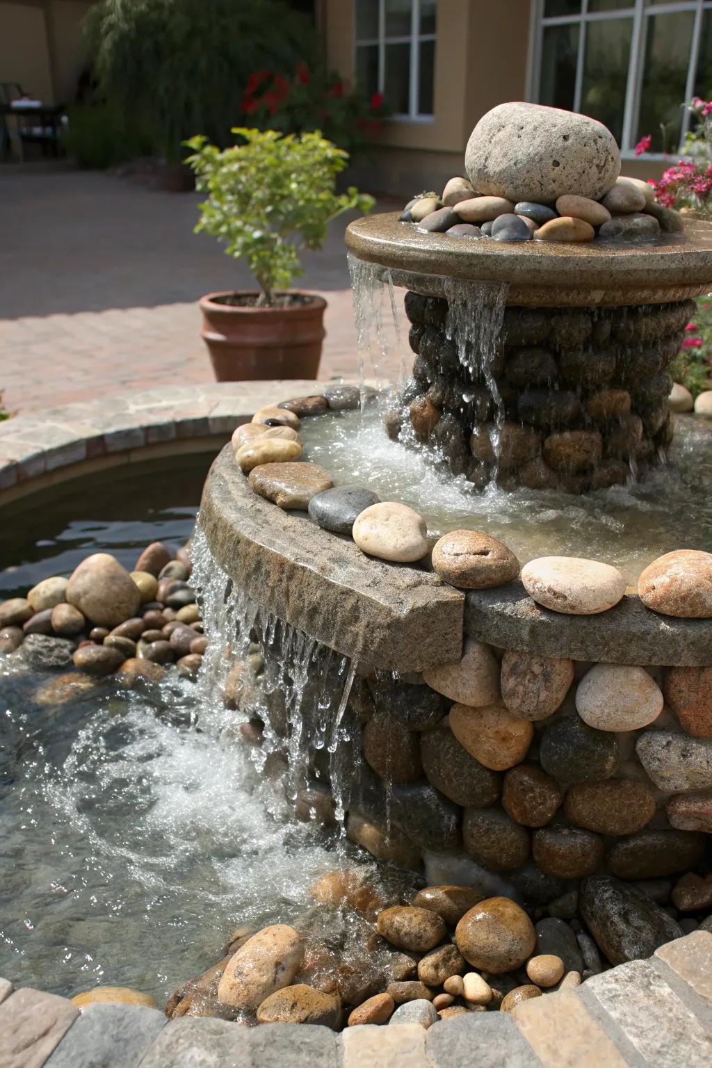 Disparate stones compose a striking and singular spring.