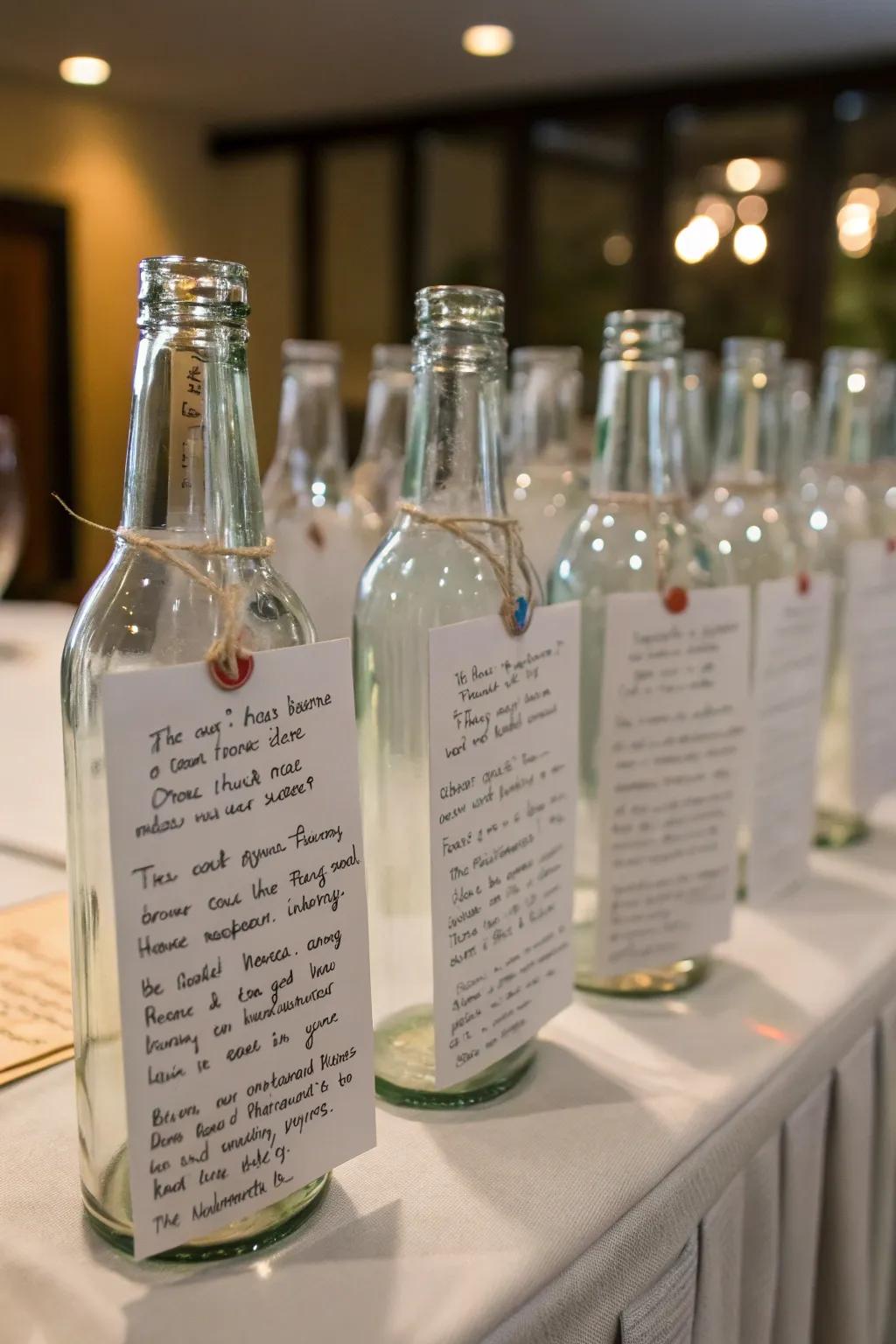 Messages in a bottle provide a heartfelt keepsake for the graduate.