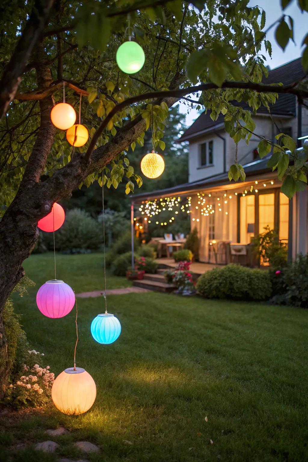 Light balls bring a whimsical and modern flair.