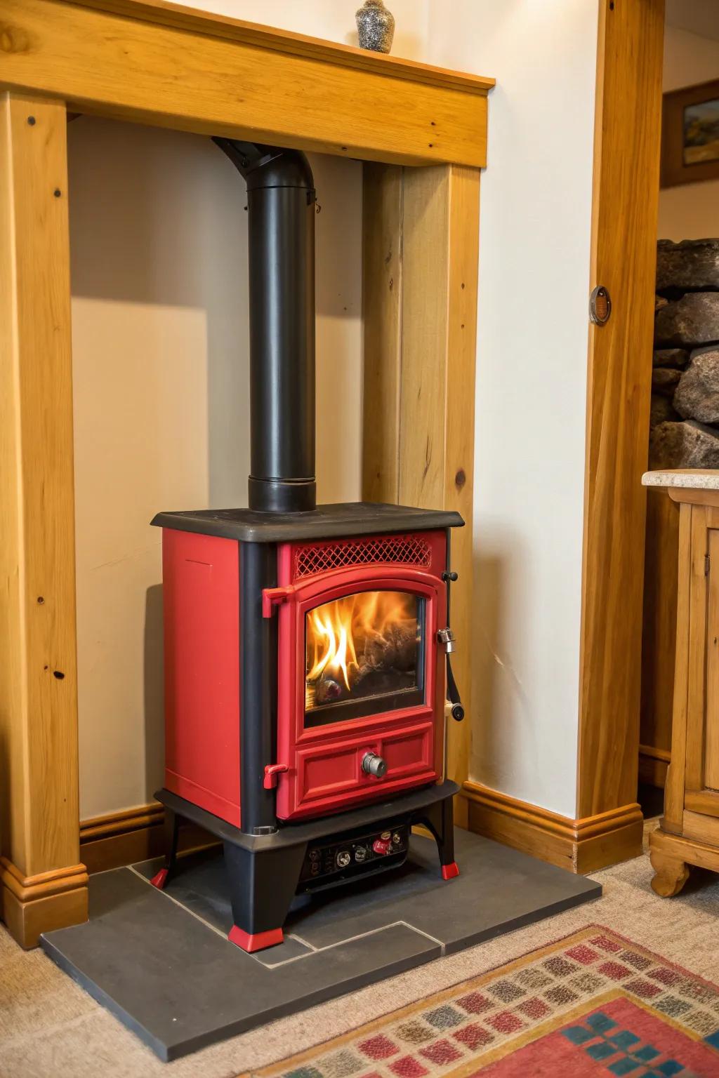 Contrasting colors make your stove a statement piece.