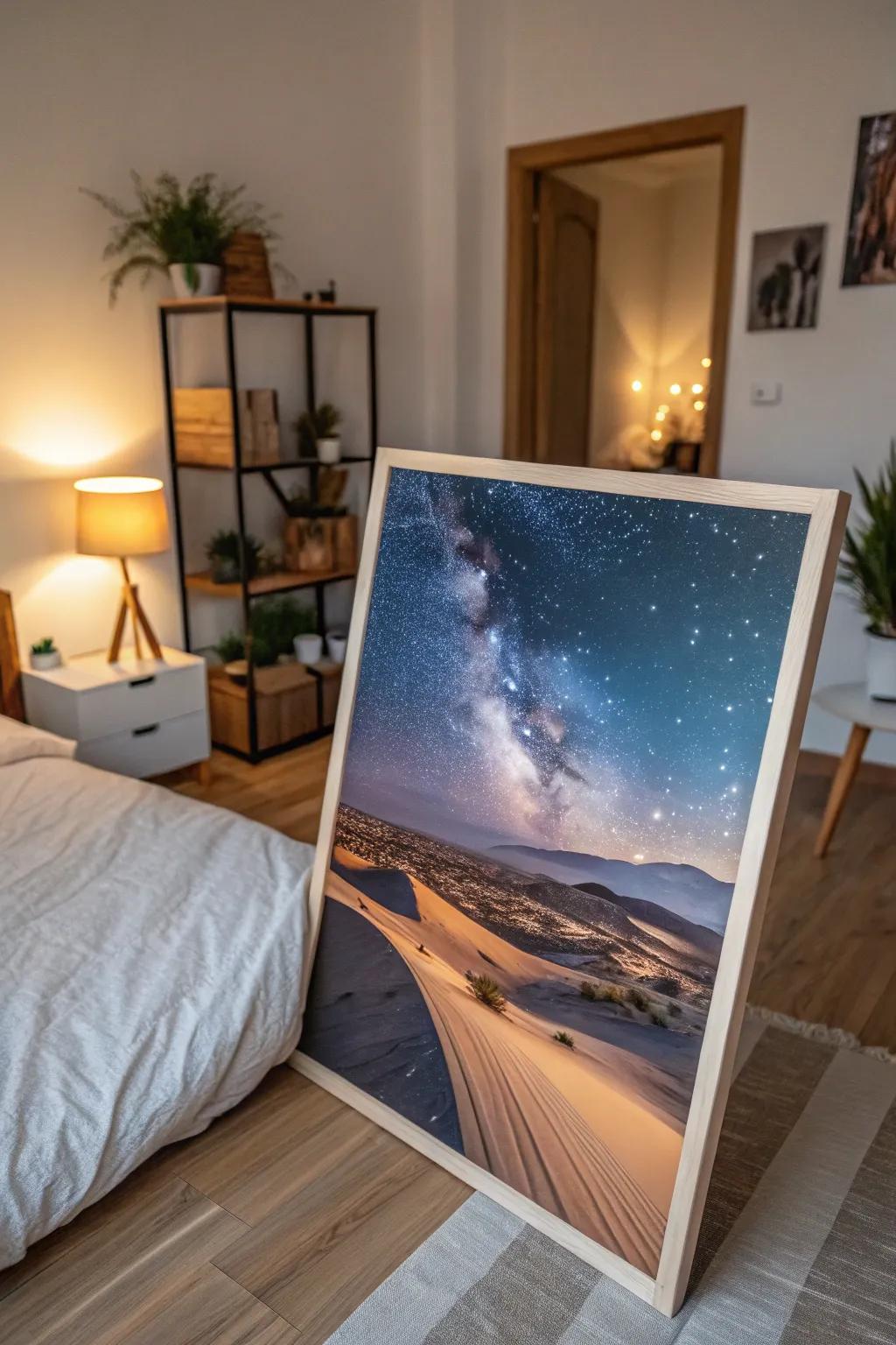 Experience serenity via a desert nocturne portrayal