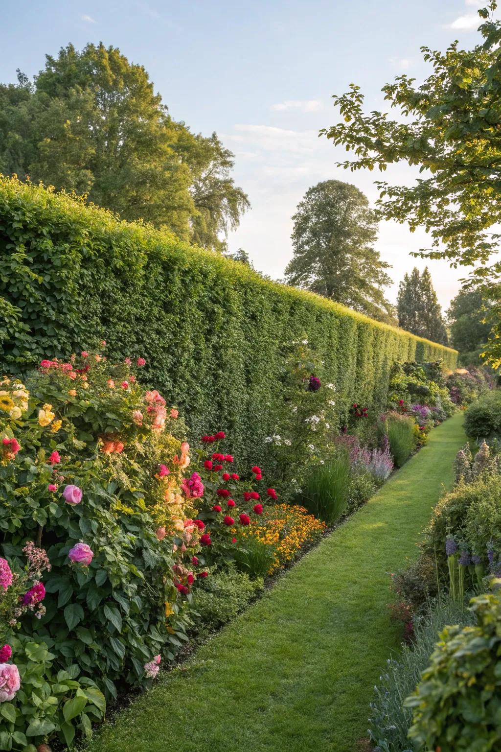 Living hedges create a natural, green fence boundary.