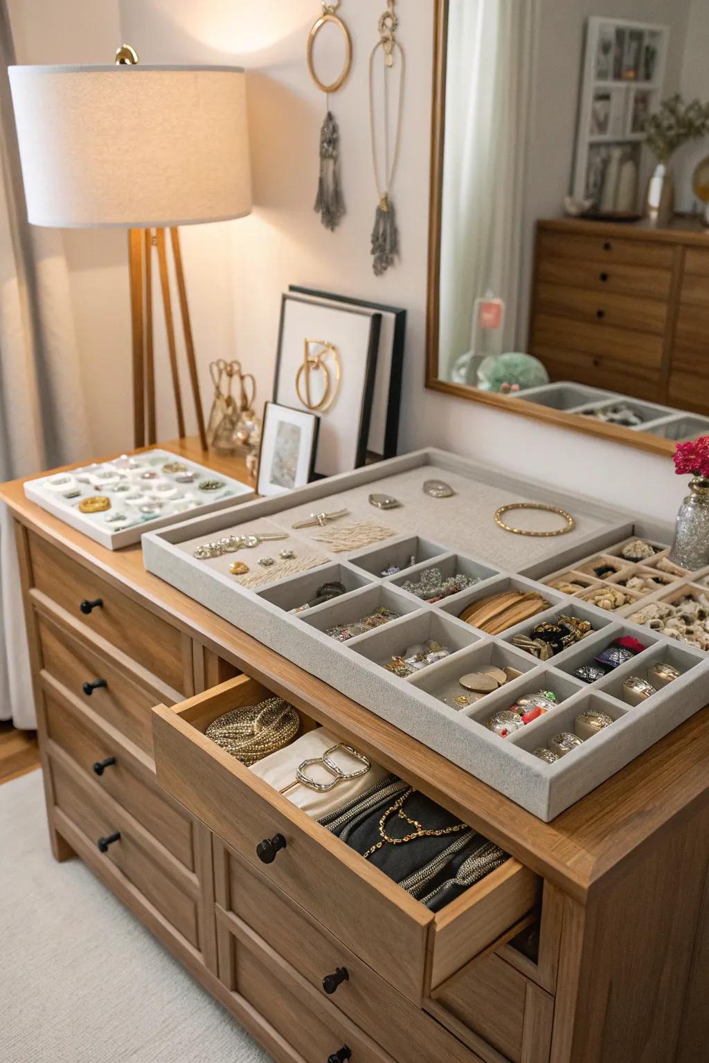 Smart storage ensures accessories are organized and reachable.