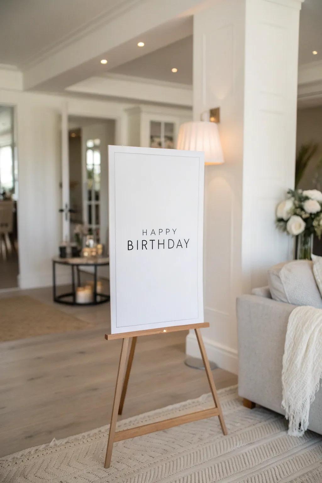 Minimalist designs offer elegant simplicity for birthday posters.