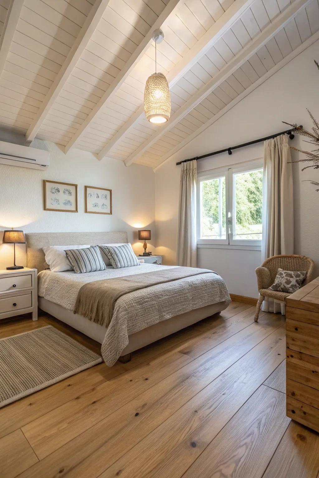 Low-profile furnishings upholding an airy vibe with pale timber floors.