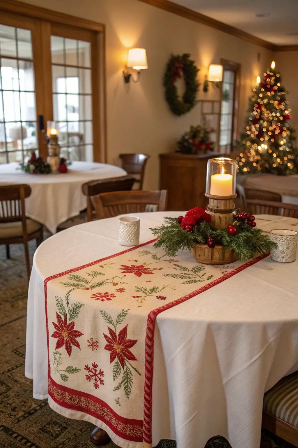 Holiday runners usher joyful cheer to the table.