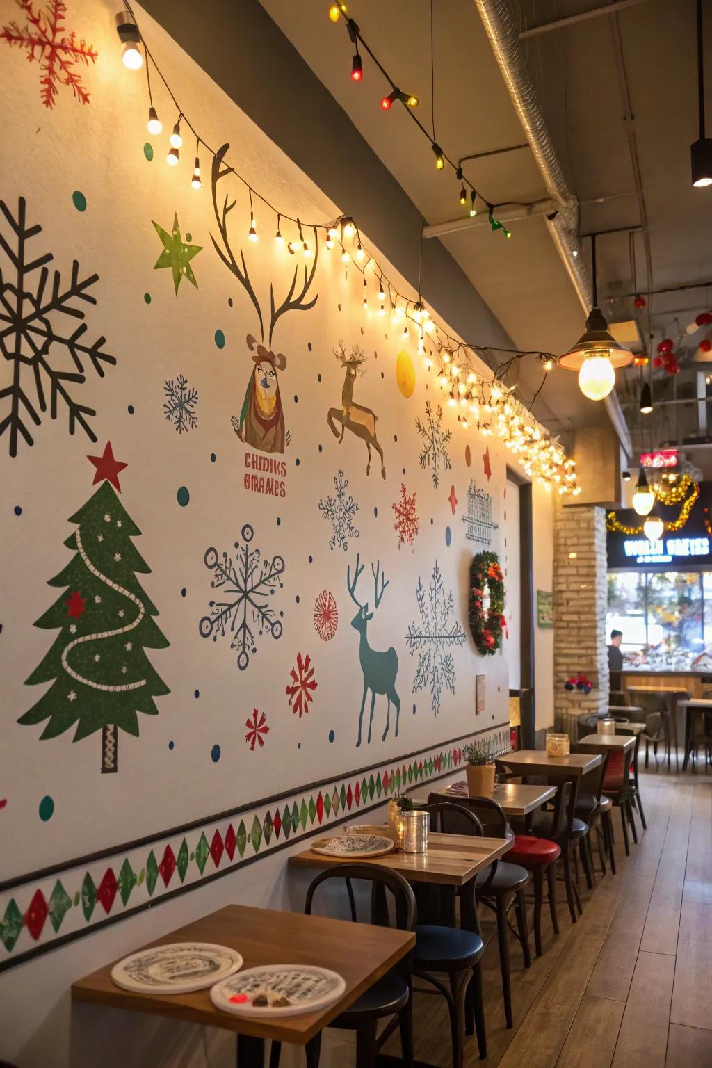 Walls that come alive with festive art.