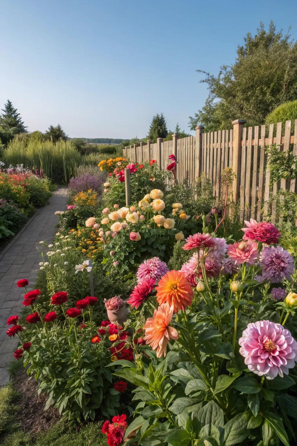 A seasonal flower garden offering year-round interest.