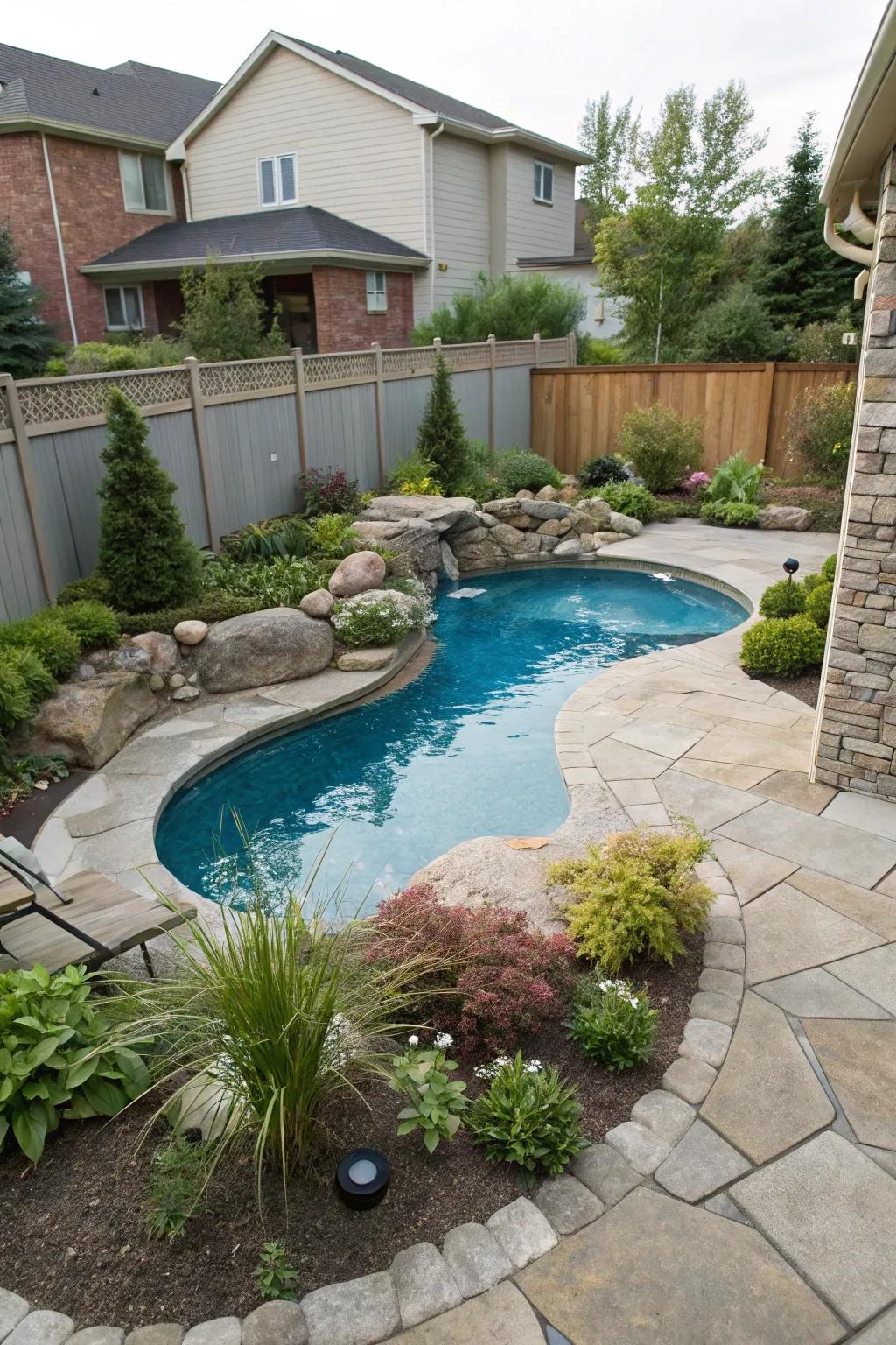 Innovative pool shapes for unique yard fits.