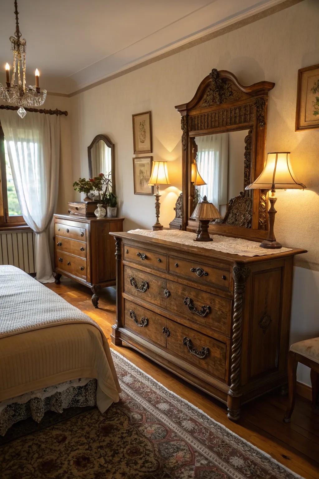 Antique accents add history and grace.
