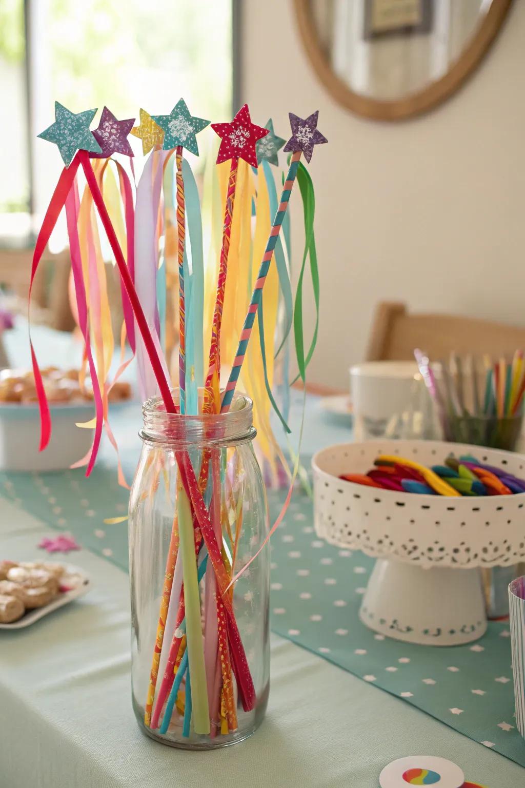 DIY ribbon wands for a whimsical touch