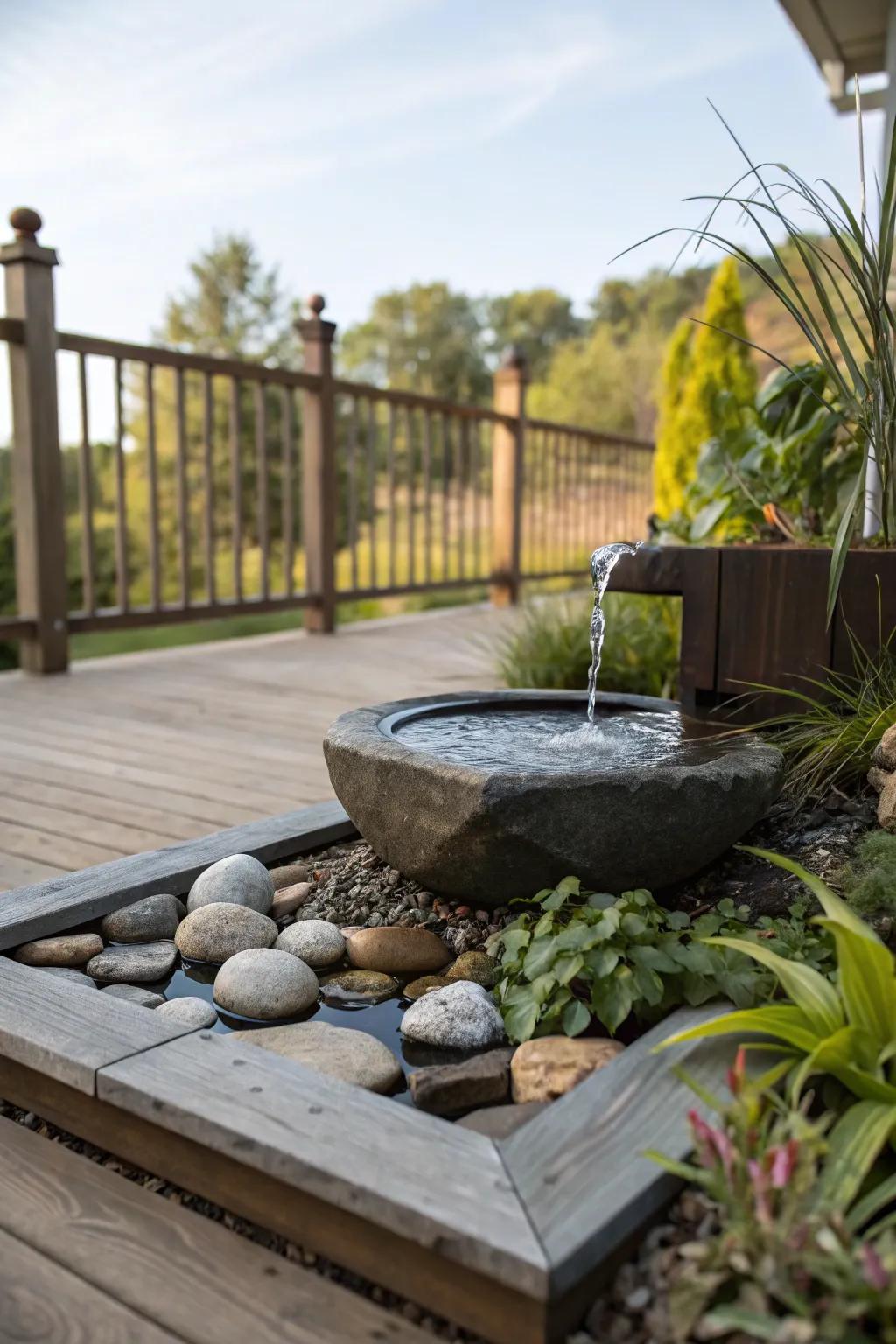 A zen corner for tranquility and meditation.