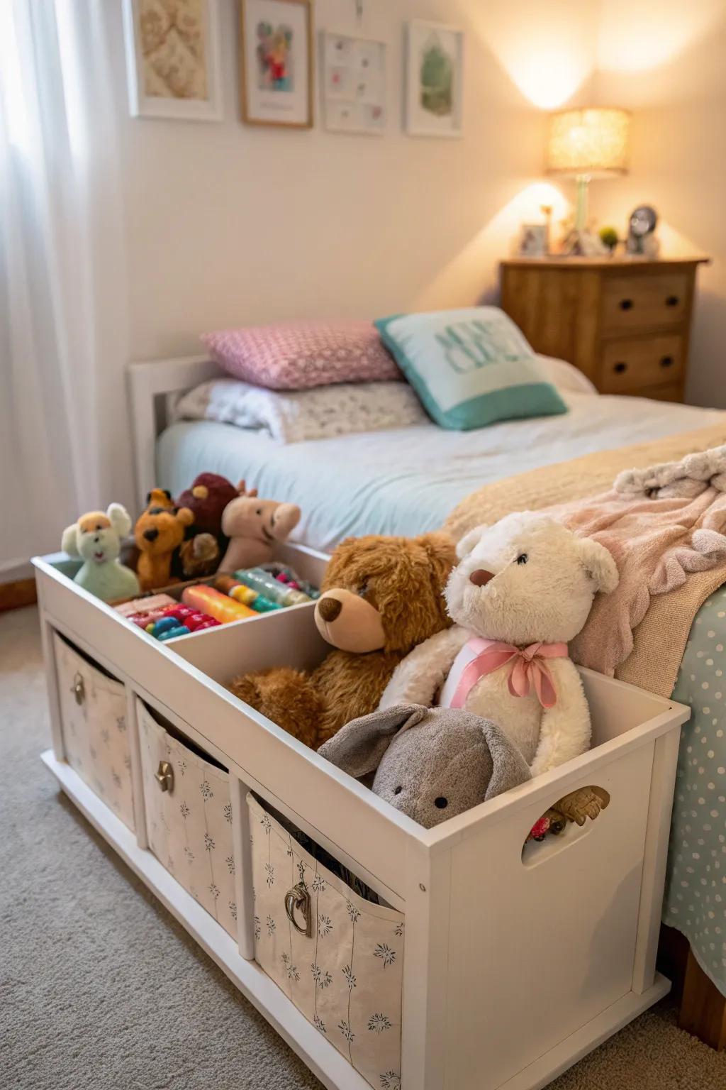 Holding tables blend function and style in toy holding.