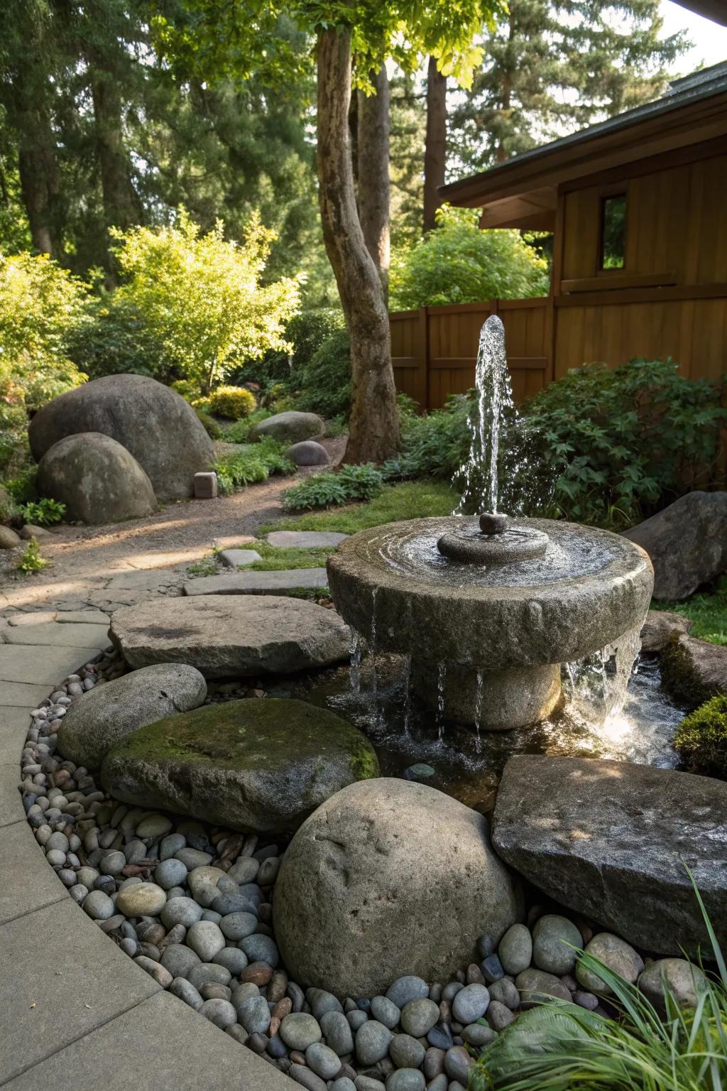 This meditative alcove provides peace and serenity amidst nature.