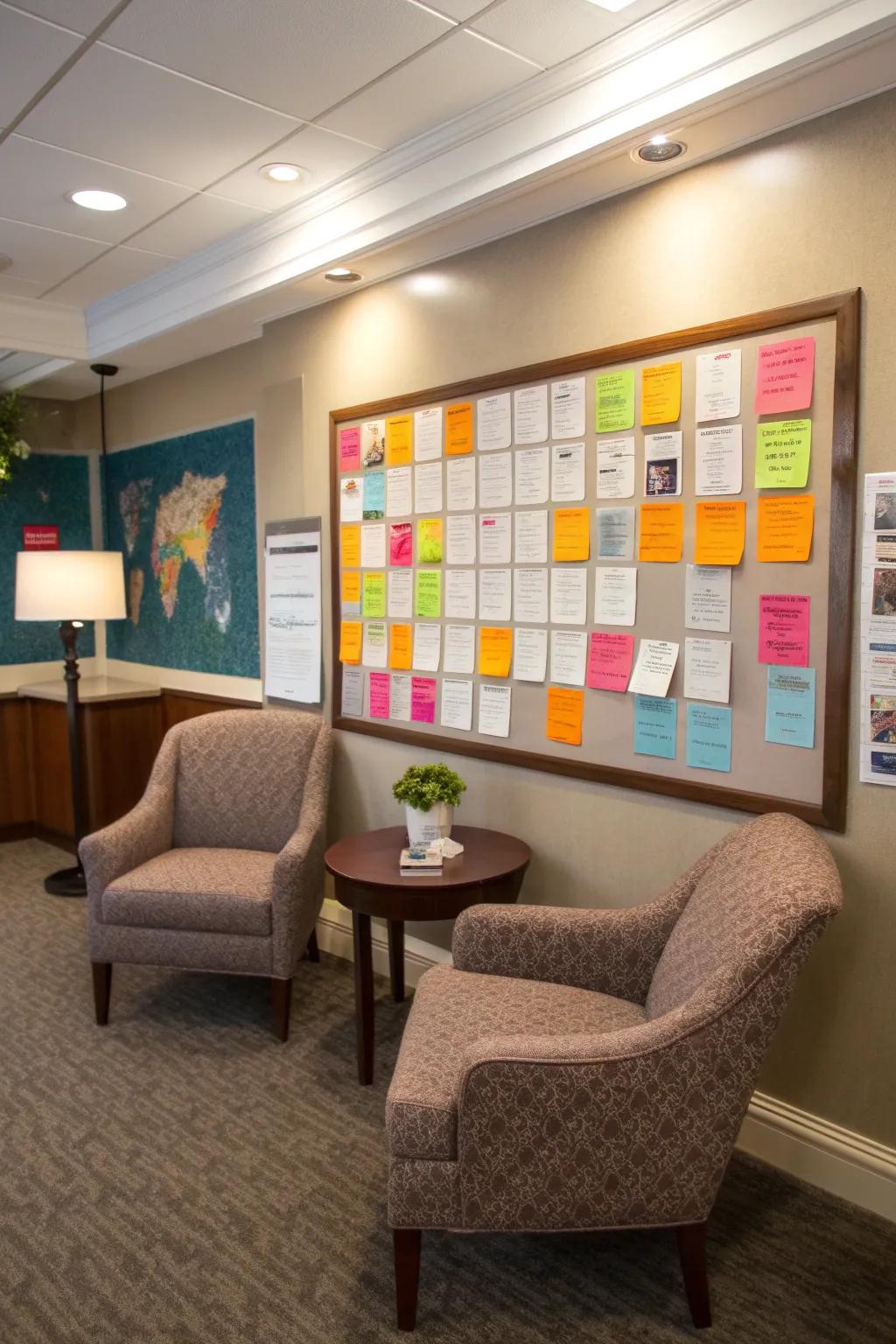 A bulletin board that fosters interaction.