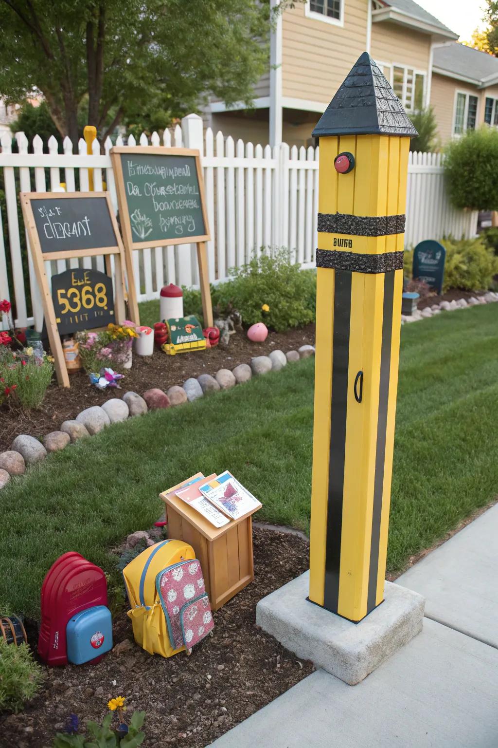 A monumental writing utensil mailbox that pens the tome on creative design.