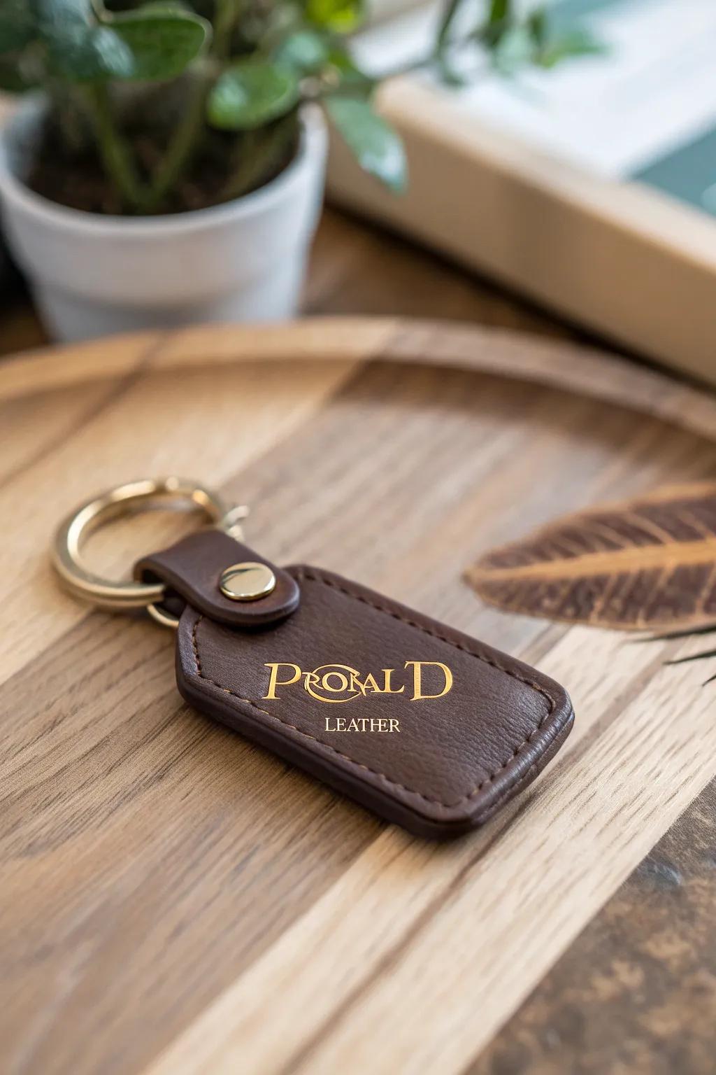 A personalized leather keychain that adds a touch of elegance.