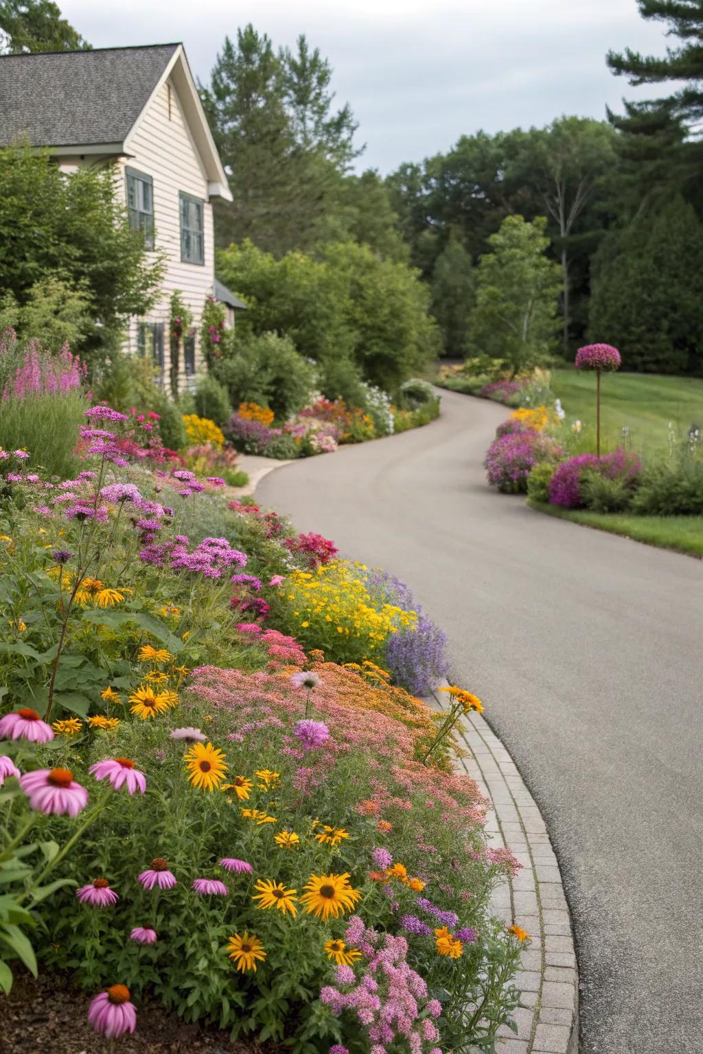 Wildflower borders add whimsy and color.