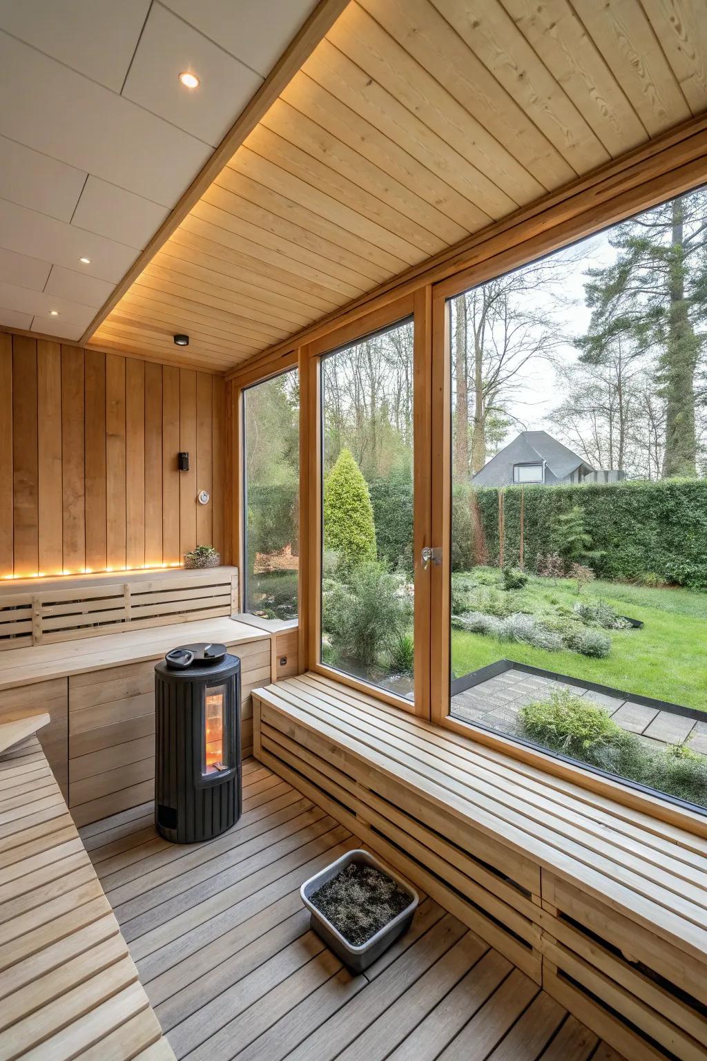 An eco-conscious sauna that combines sustainability with serenity.