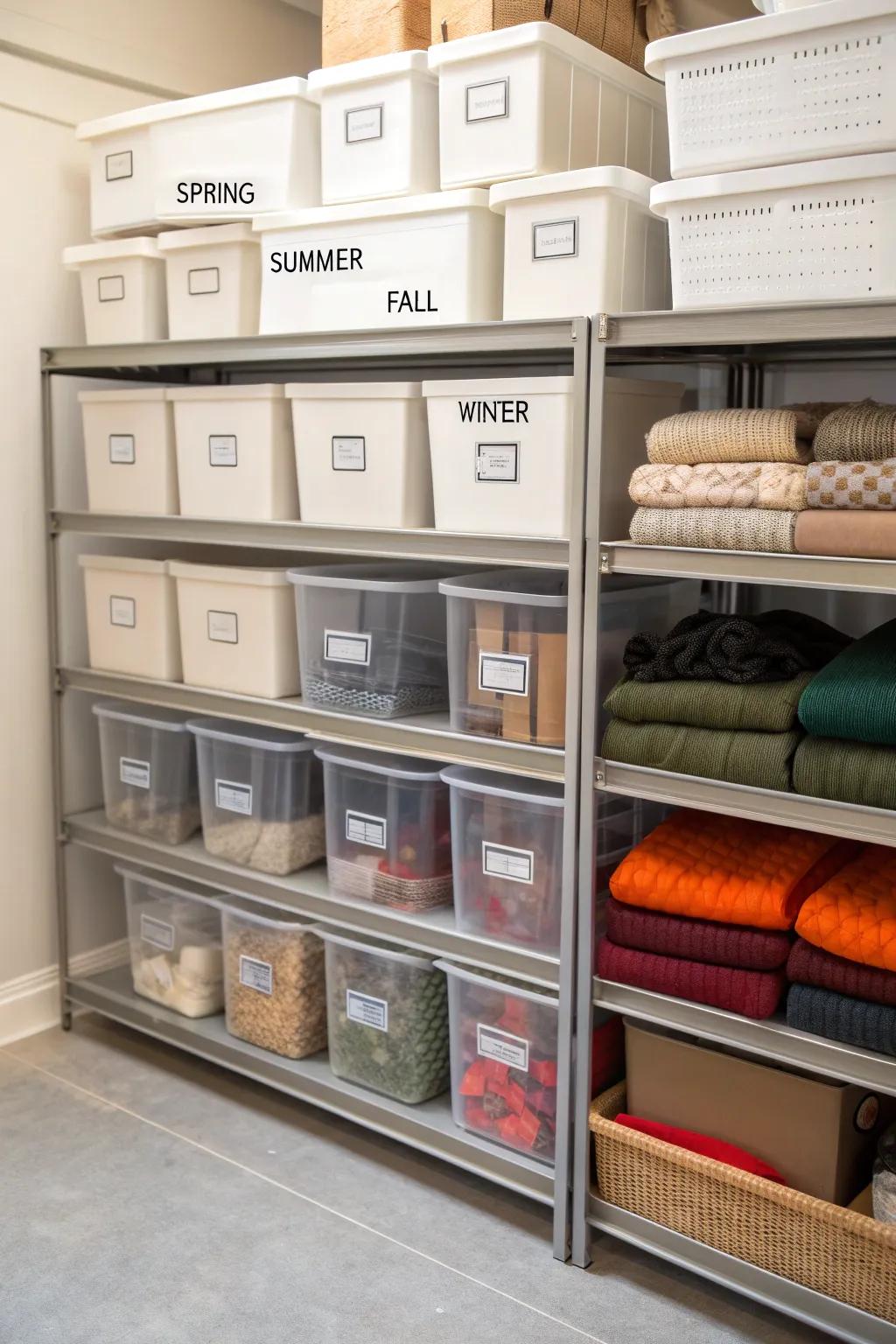 Rotate items according to season to keep your storage unit effective.