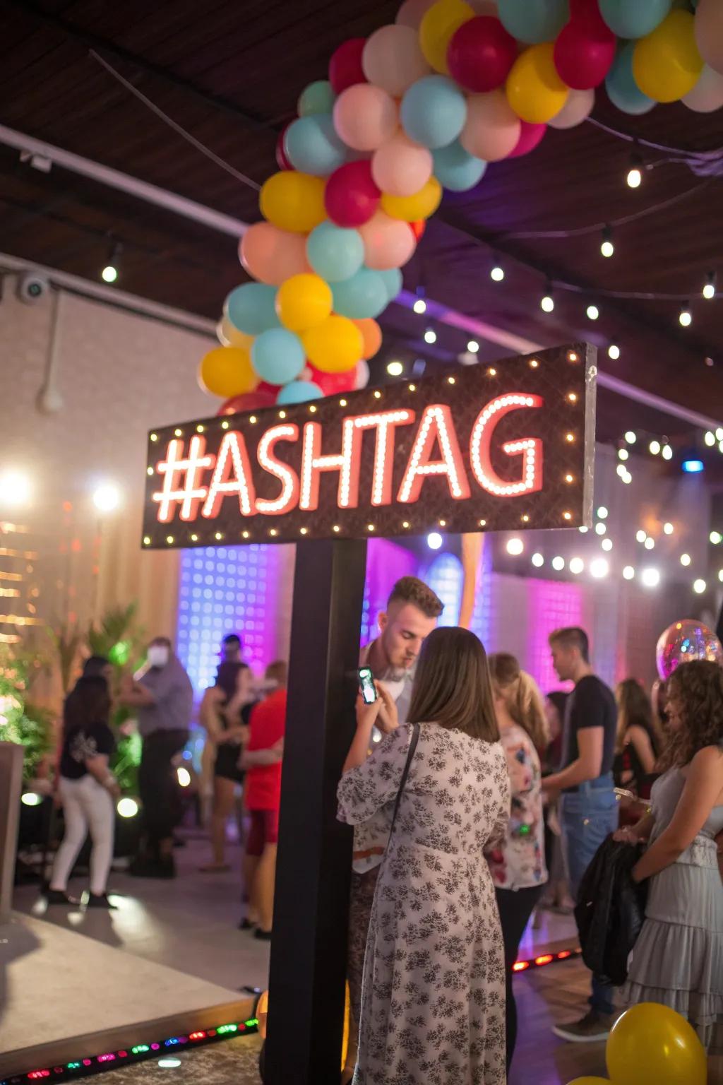 Bespoke hashtag signage encourages visitors to disseminate the enjoyment online.
