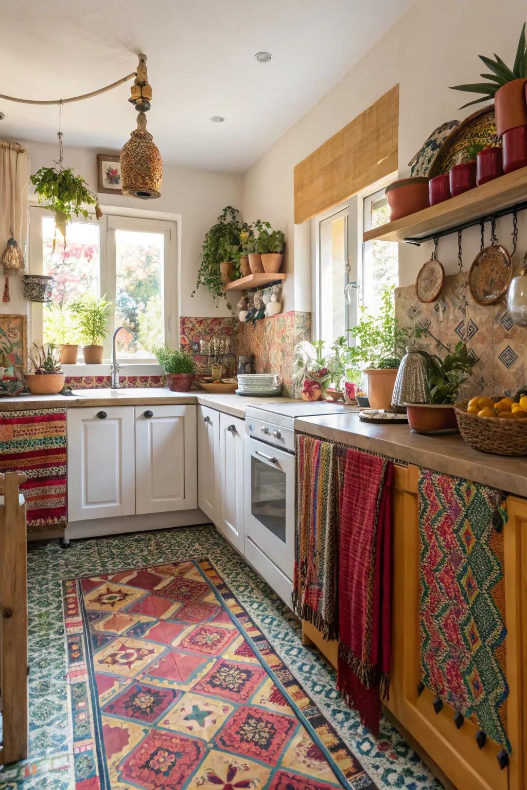 Infuse your kitchen with eclectic boho vibes.