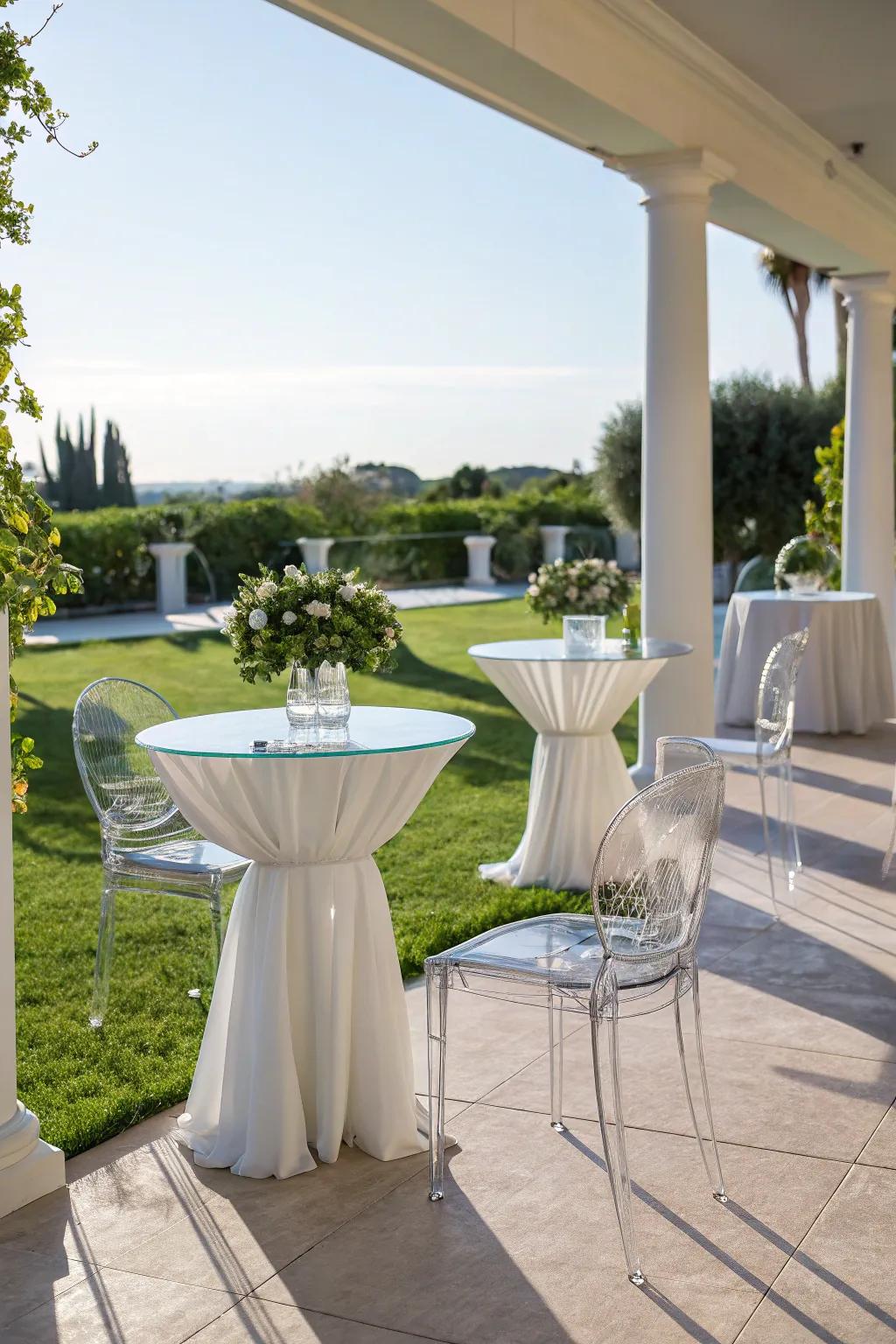 Lucite furniture brings modern style outdoors.